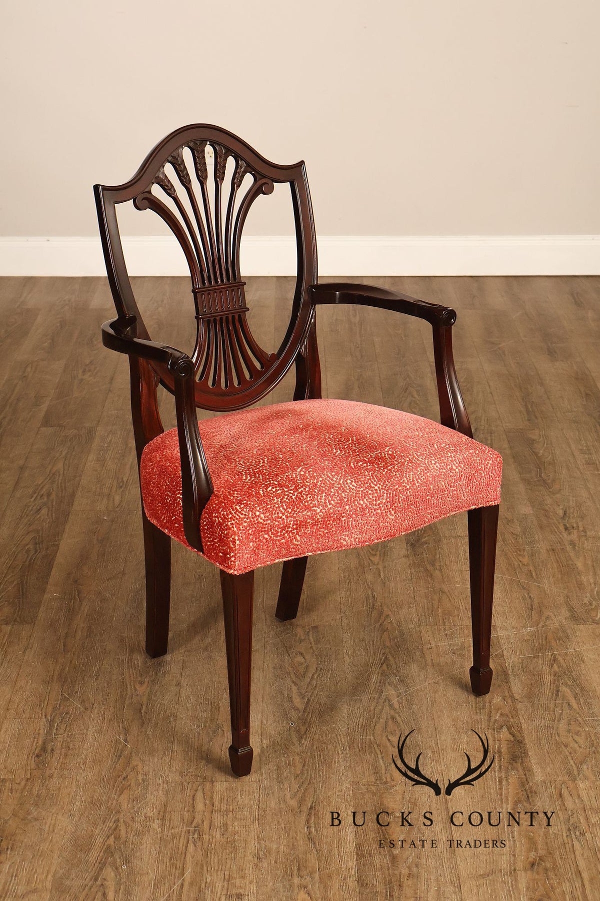 Stickley Federal Mahogany Set Of Eight Shield Back Dining Chairs