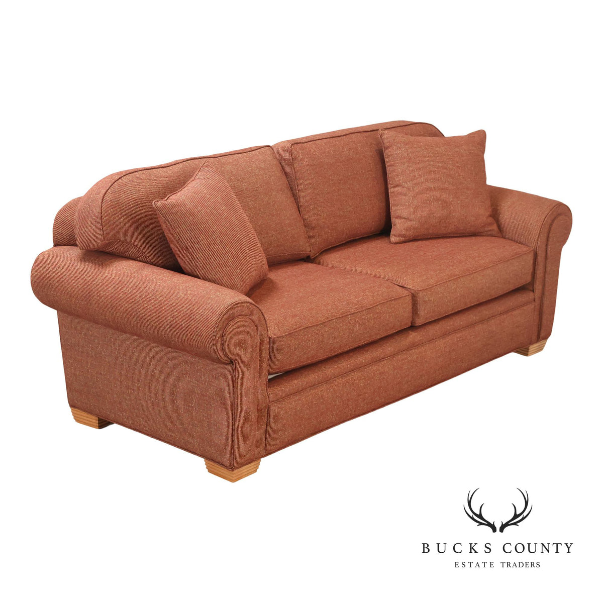 Contemporary Rolled Arm Upholstered Sofa
