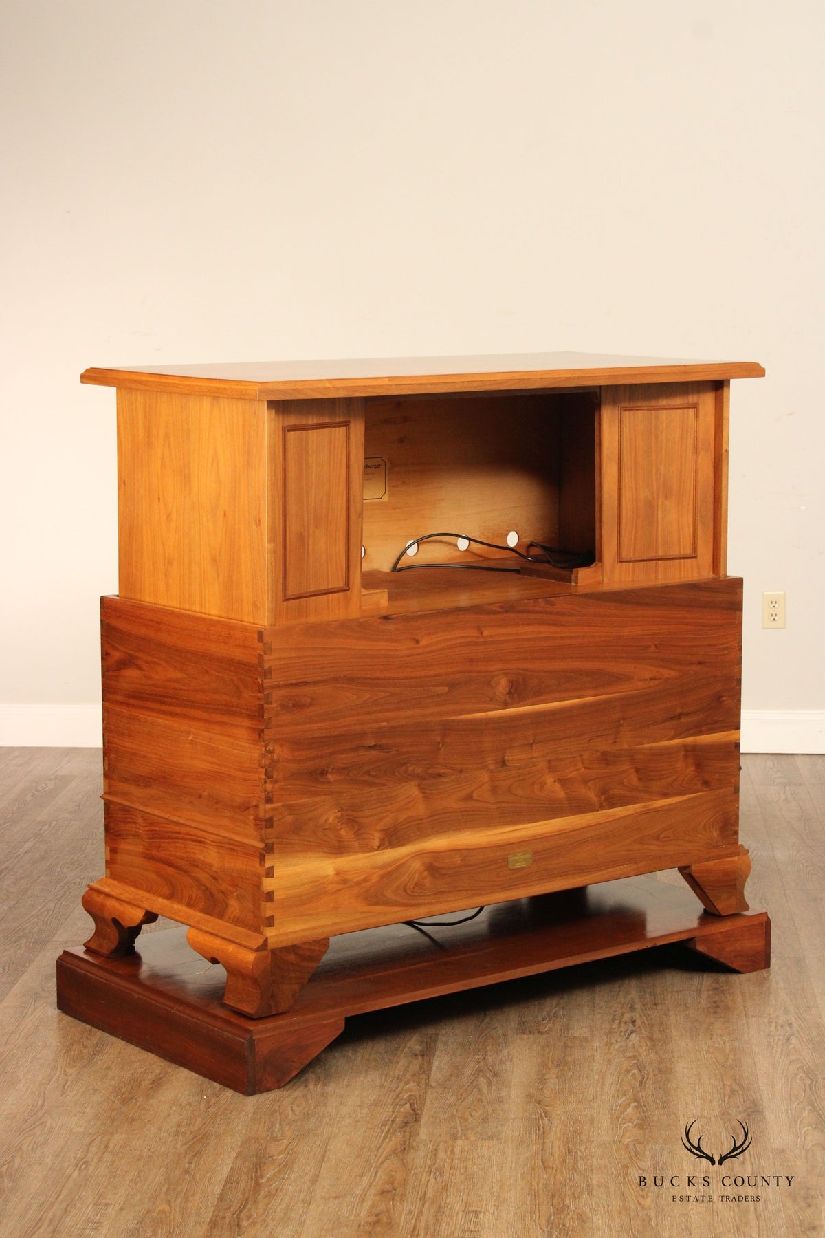 Chippendale Style Hand Crafted Walnut Blanket Chest Media Console
