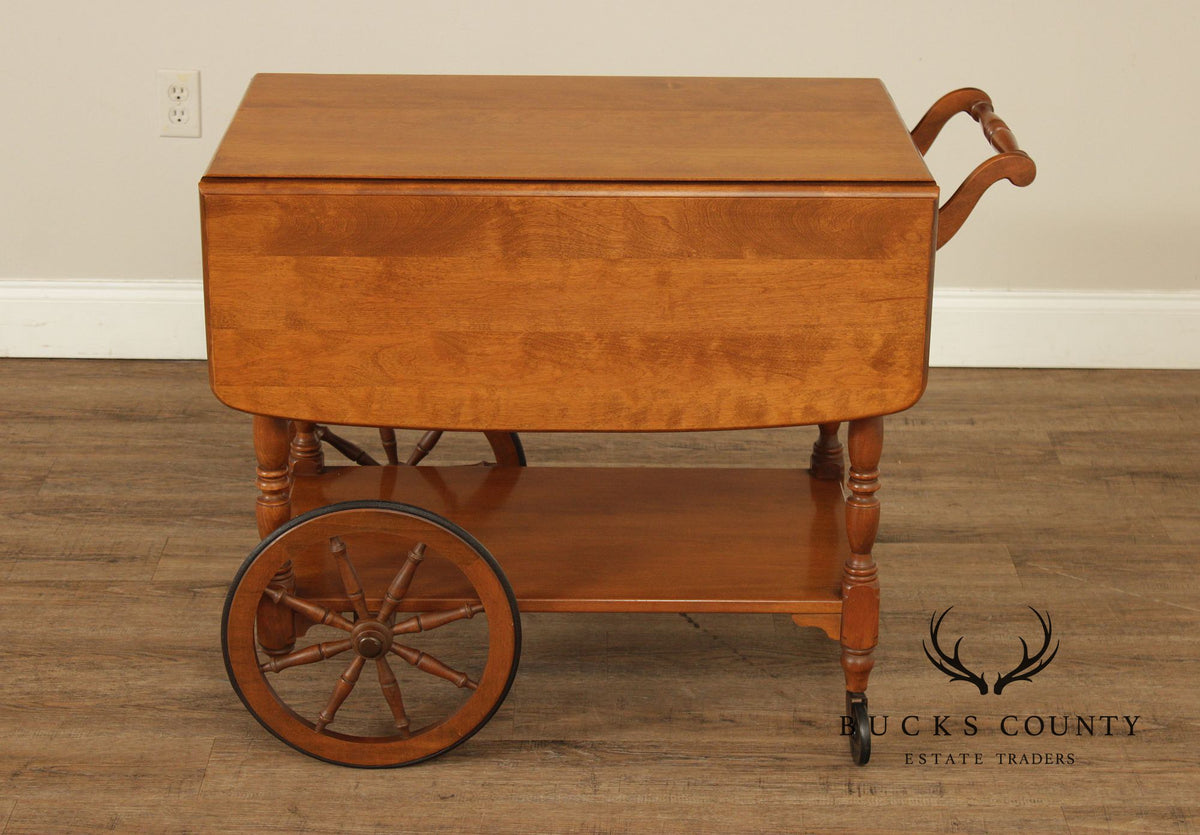 Ethan Allen Early American Maple Drop-Leaf Tea Cart