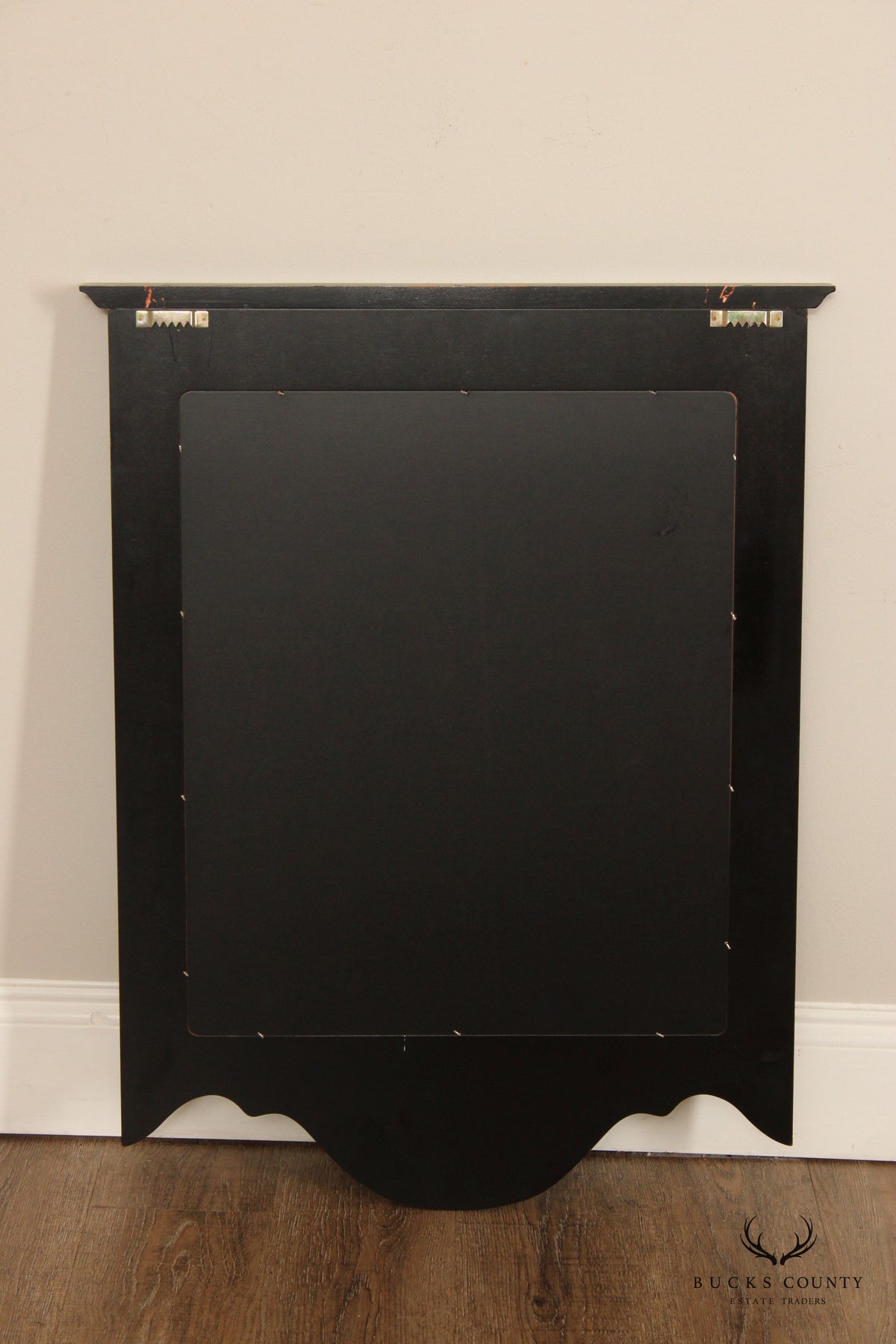 Painted Black Fruit Motif Wall Mirror