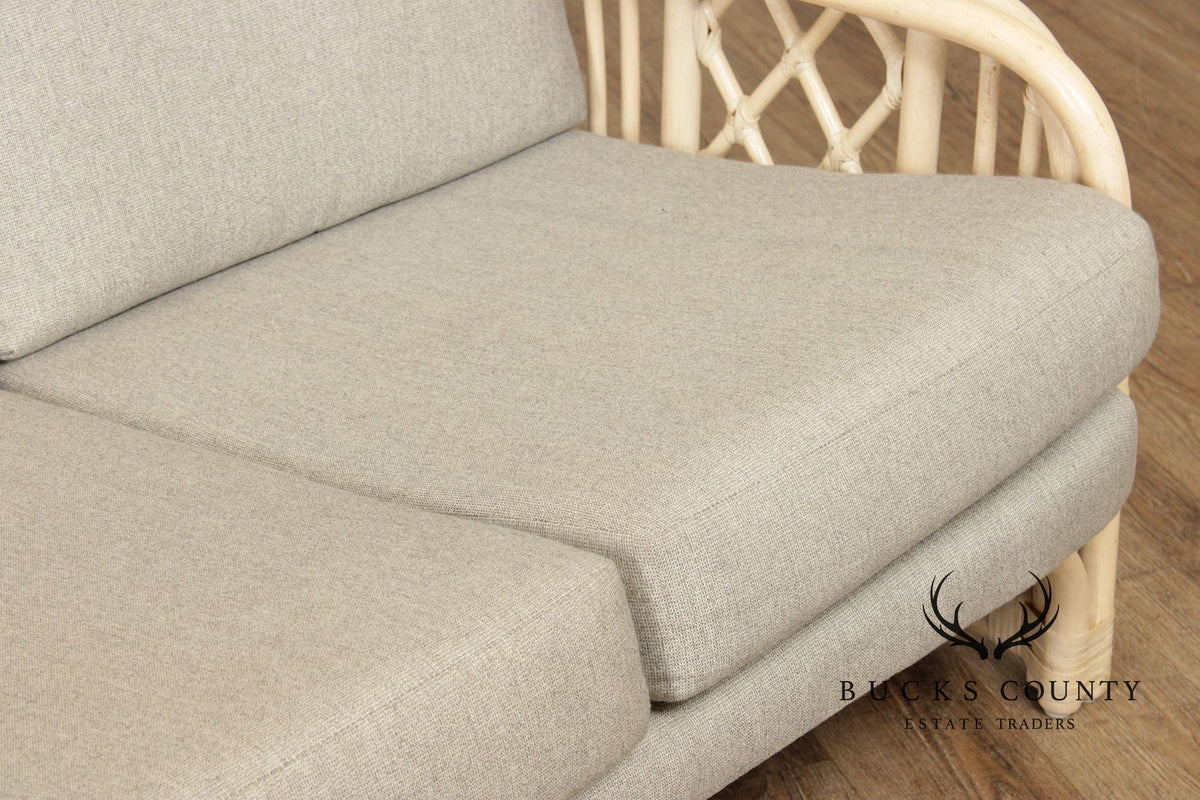 Brighton Pavilion Style Vintage Rattan Three-Seat Sofa