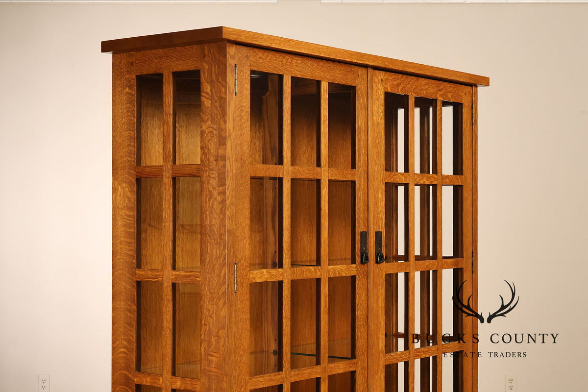 Stickley Mission Collection Oak China Cabinet With Strap Hardware