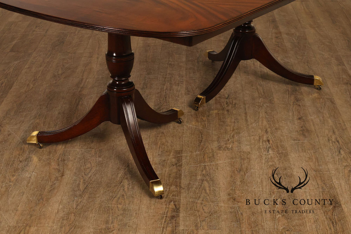 Kindel Flame Mahogany Double Pedestal Dining Table