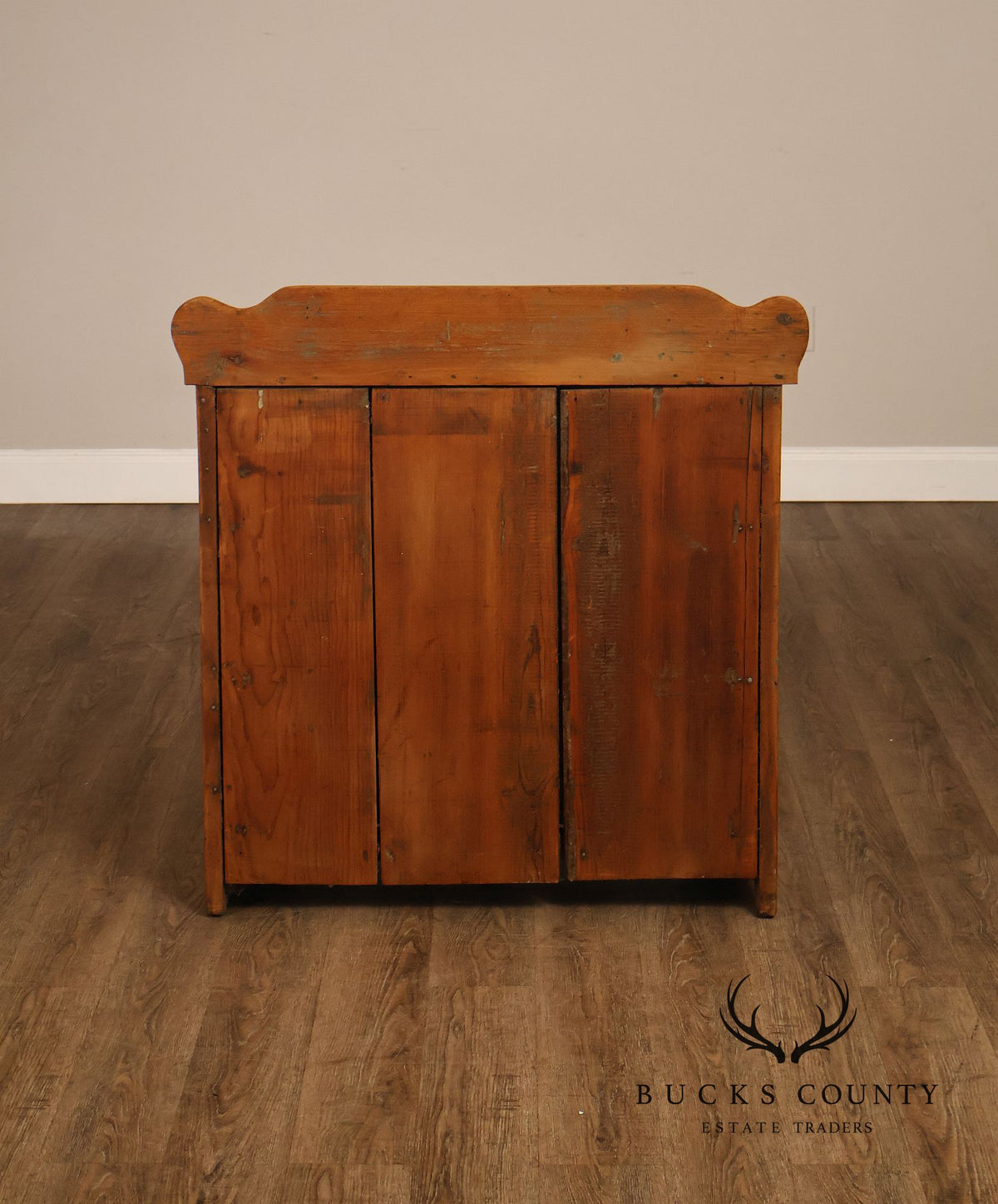 Antique Primitive Country Pine Three-Drawer Chest
