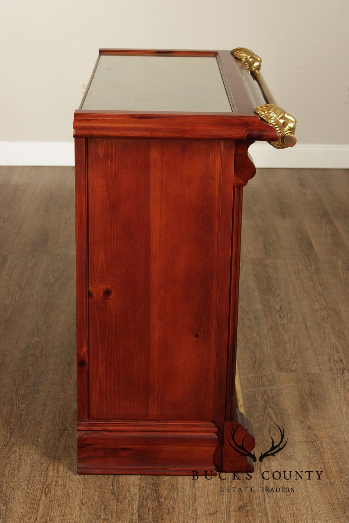 Pulaski Furniture Brass Top Lion Head Bar With Two Stools