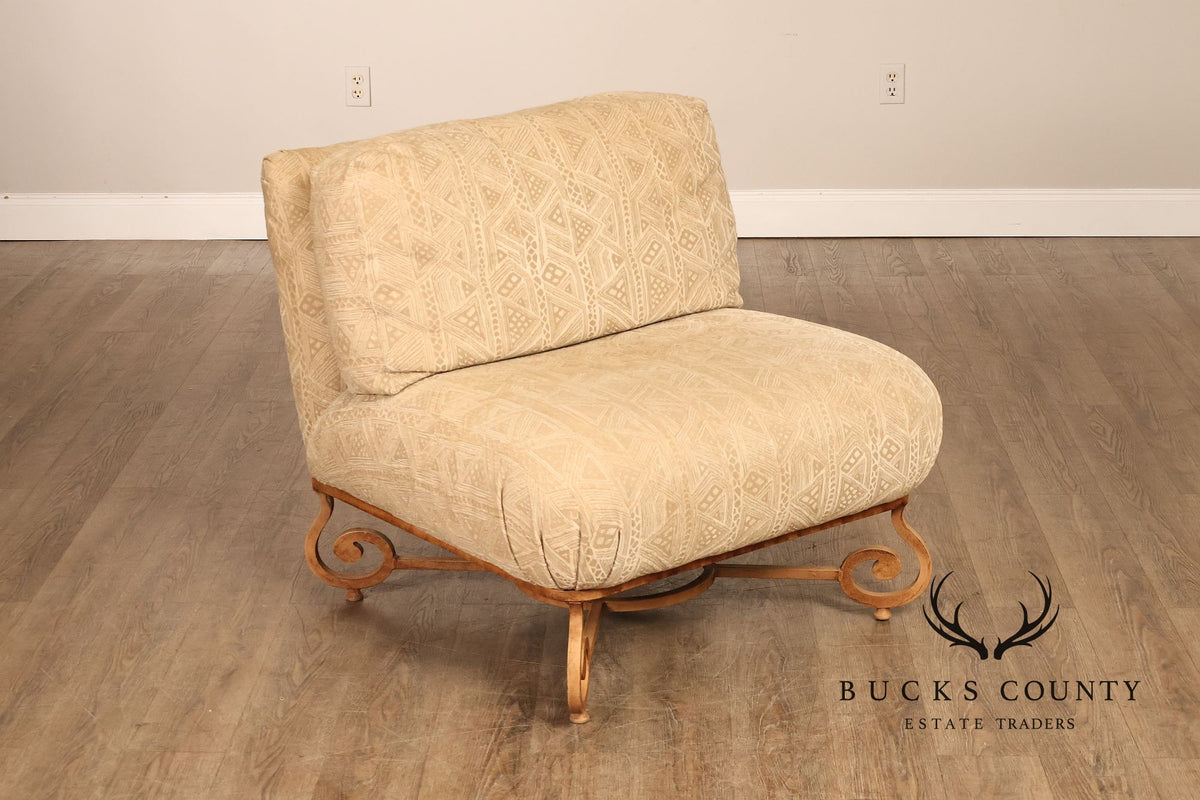 Henredon Upholstered Lounge Chair With Ottoman
