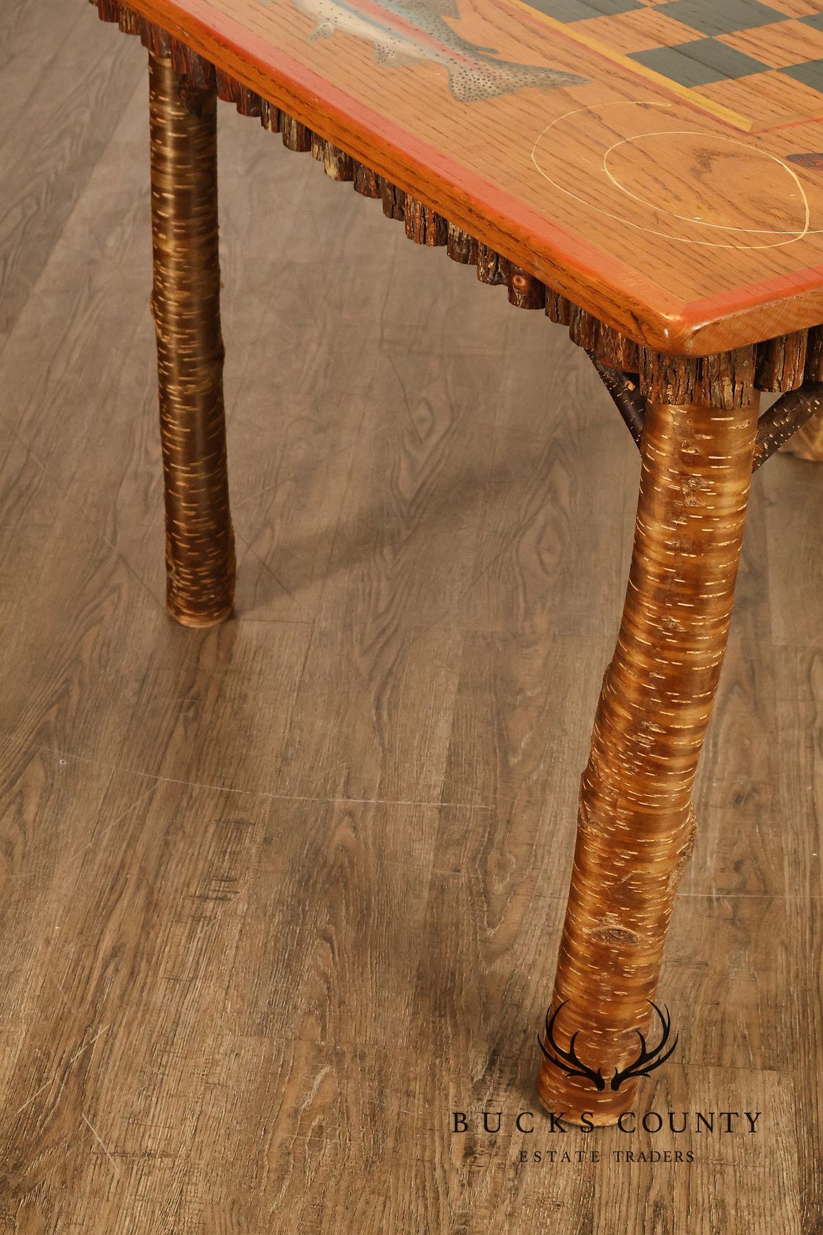 Appalachian Rustic Furnishing Trout and Perch Game Table