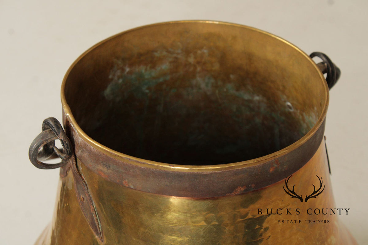Vintage Hammered Brass Bucket