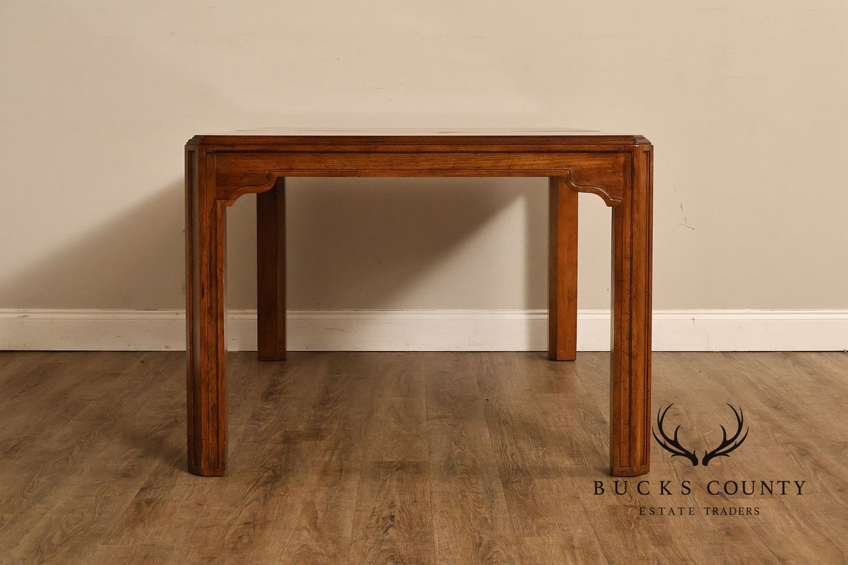 Drexel Heritage Sketchbook Collection Burl Wood Parsons Extendable Dining Table