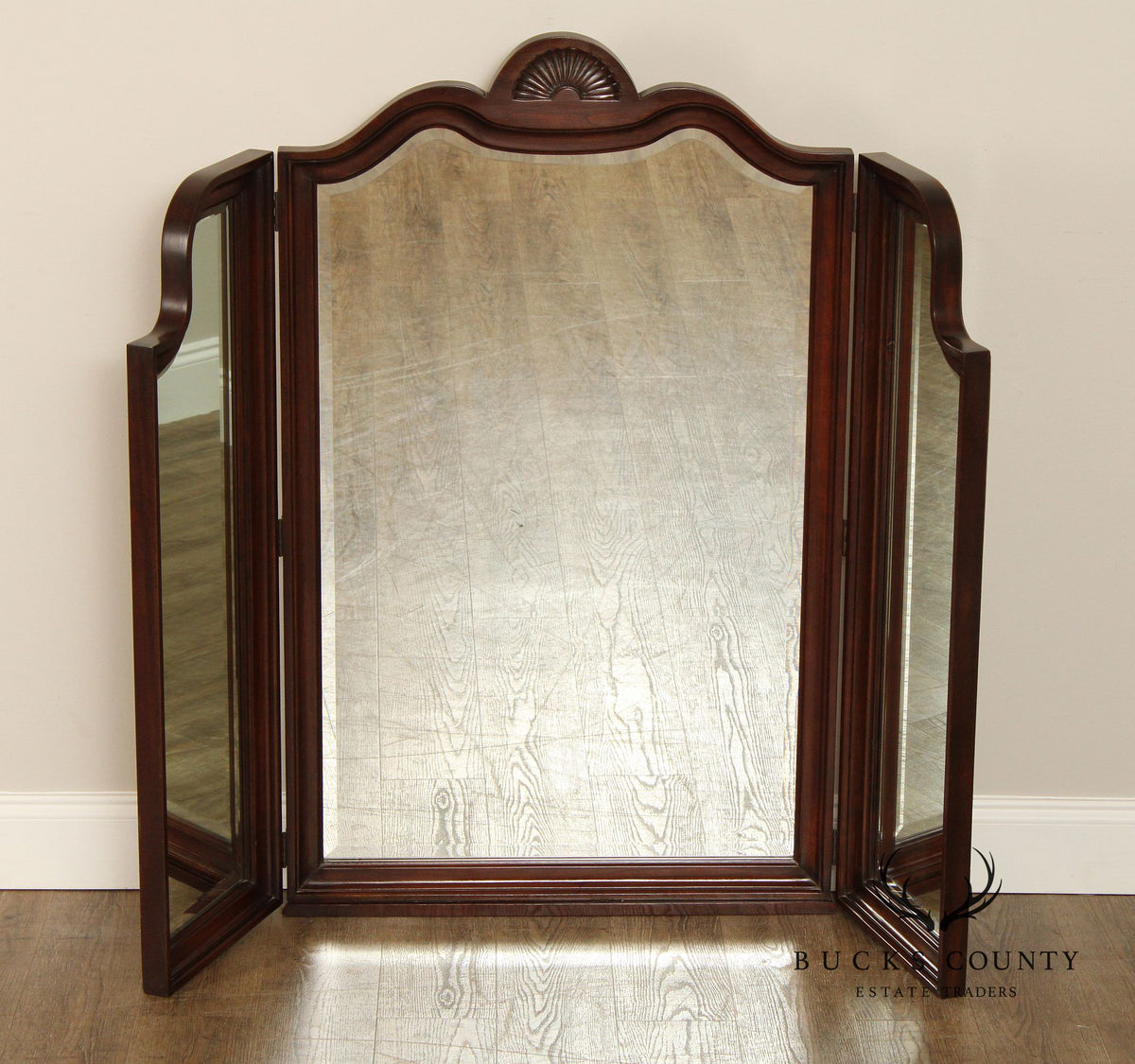 Harden Queen Anne Style Cherry Tri-Fold Dresser Mirror