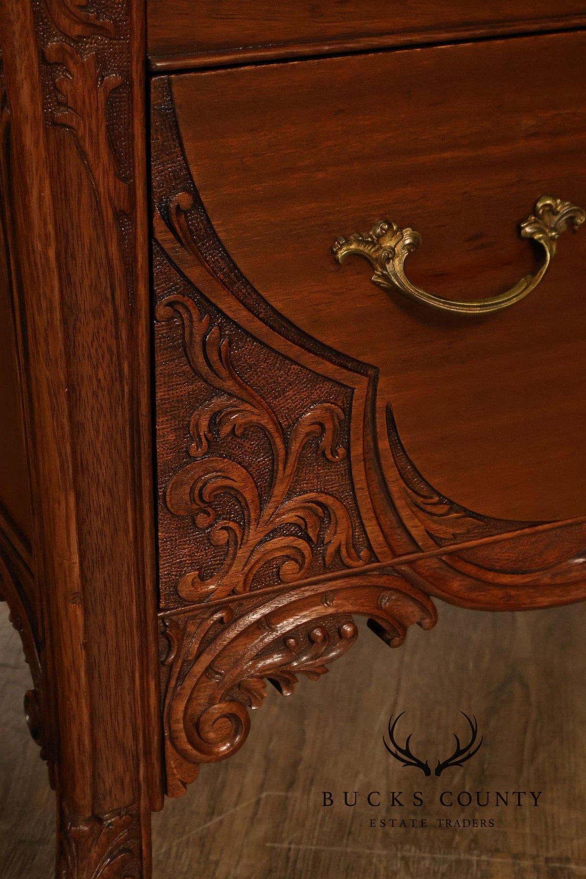 Antique R. J. Horner Carved Mahogany High Chest Of Drawers With Mirror