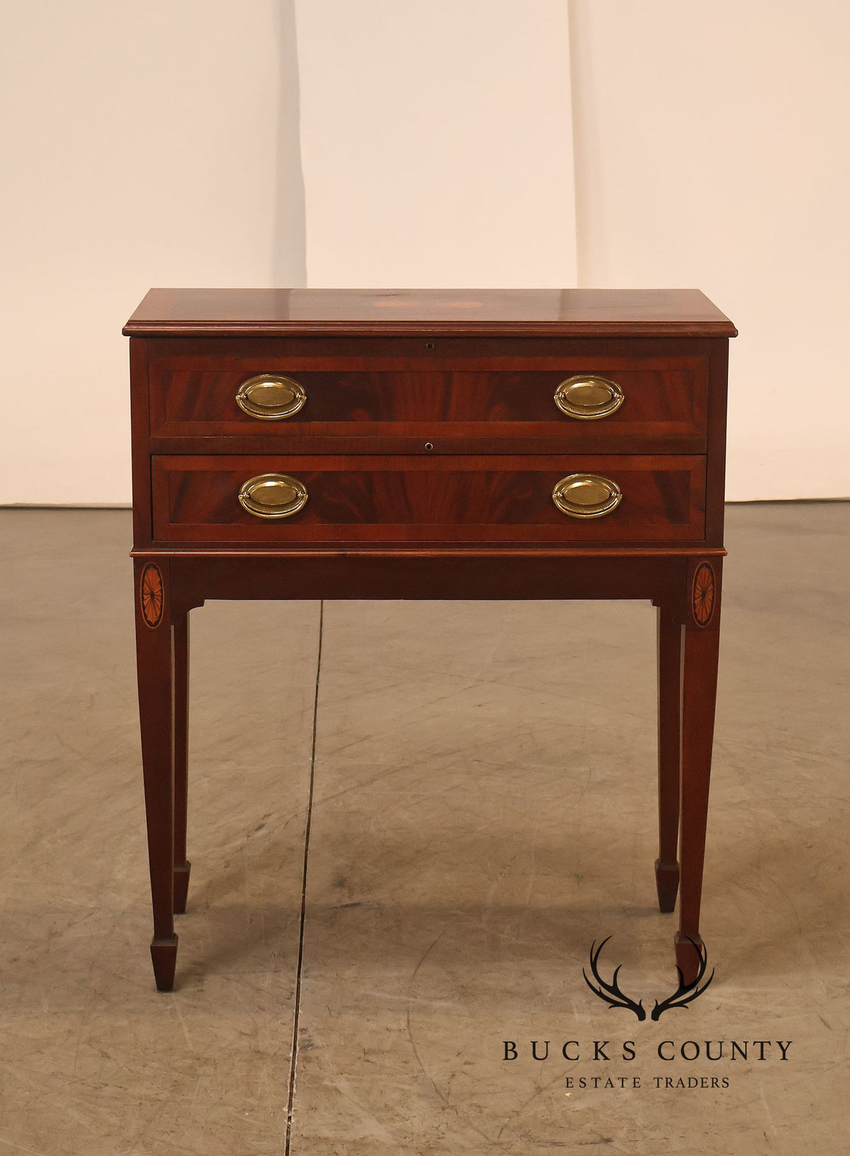 Hekman Federal Style Mahogany Inlaid Silver Chest