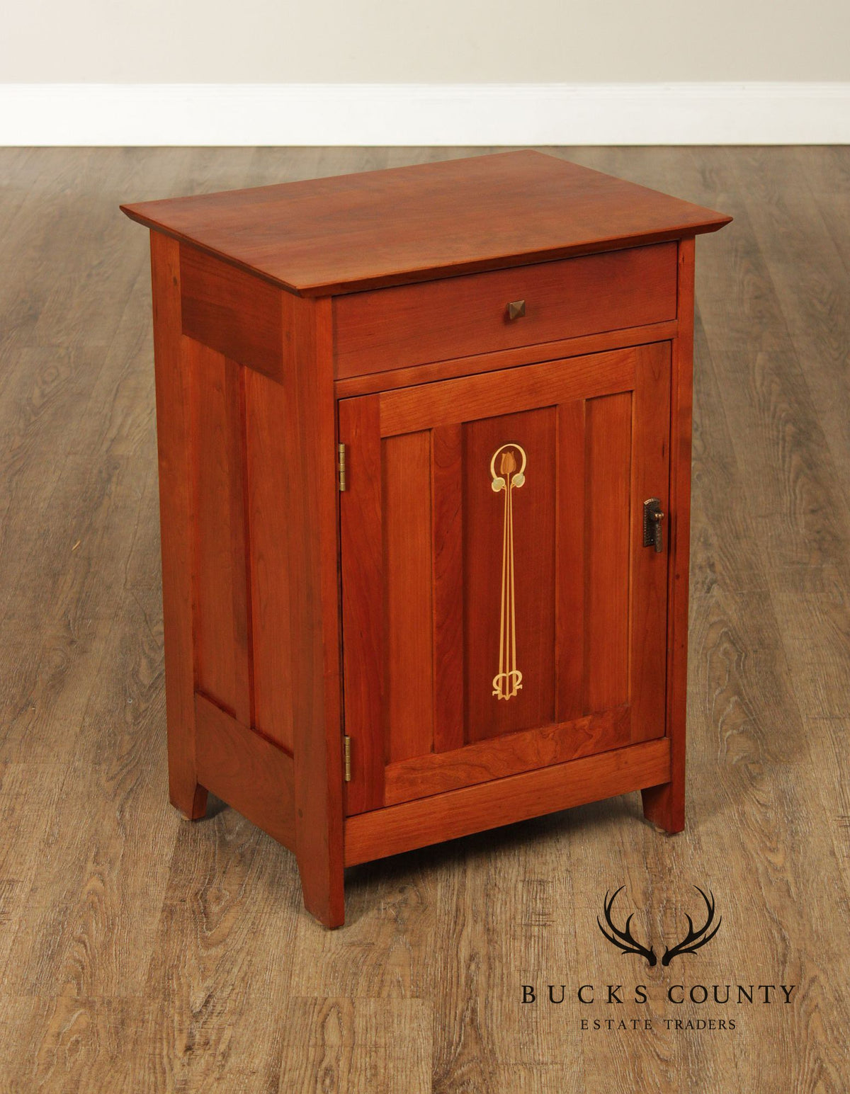 Stickley Collectors' Edition Inlaid Cherry Harvey Ellis Cabinet Nightstand