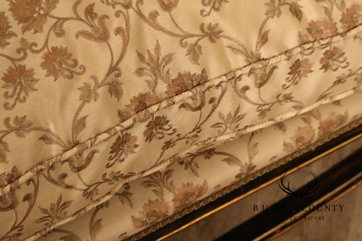 Armando Rho Regency Style Settee Bench Black and Gold