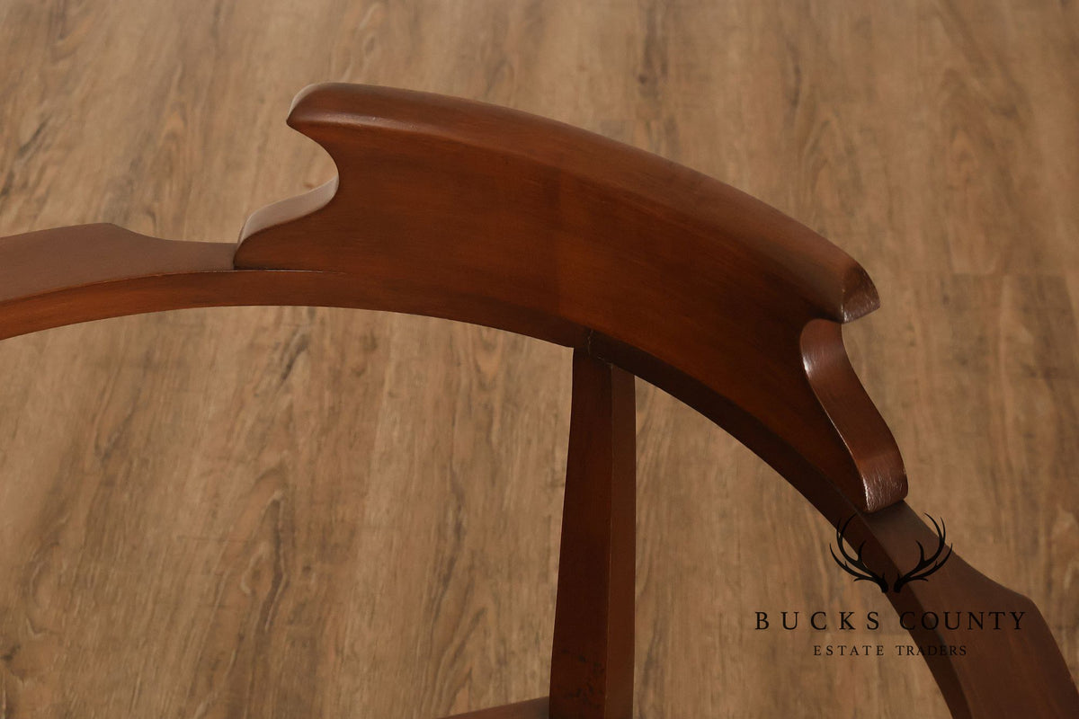 Scandinavian Carved and Embroidered Corner Chair