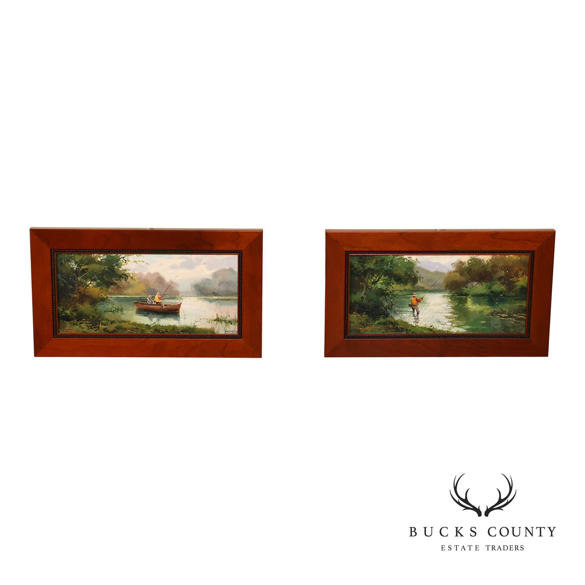 Salvador Caballero Pair of Fishermen Paintings