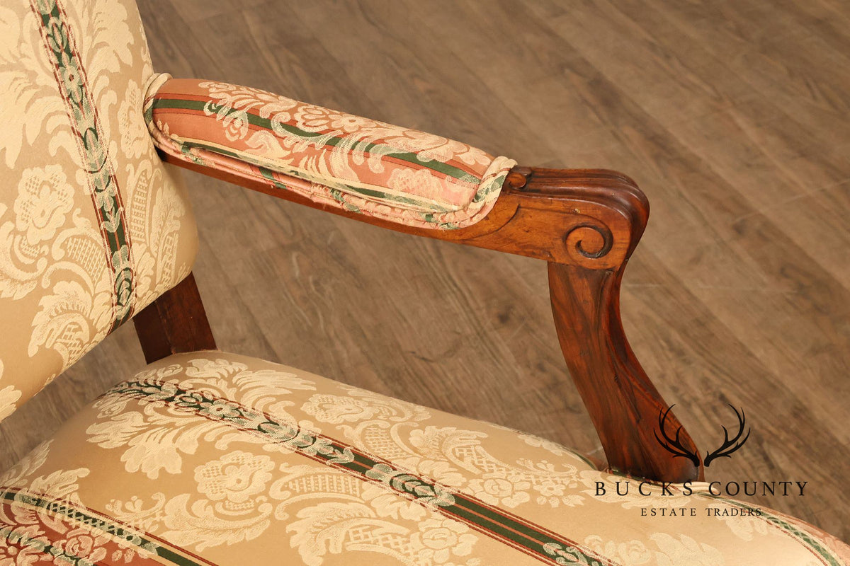 French Louis XV Style Upholstered Armchair