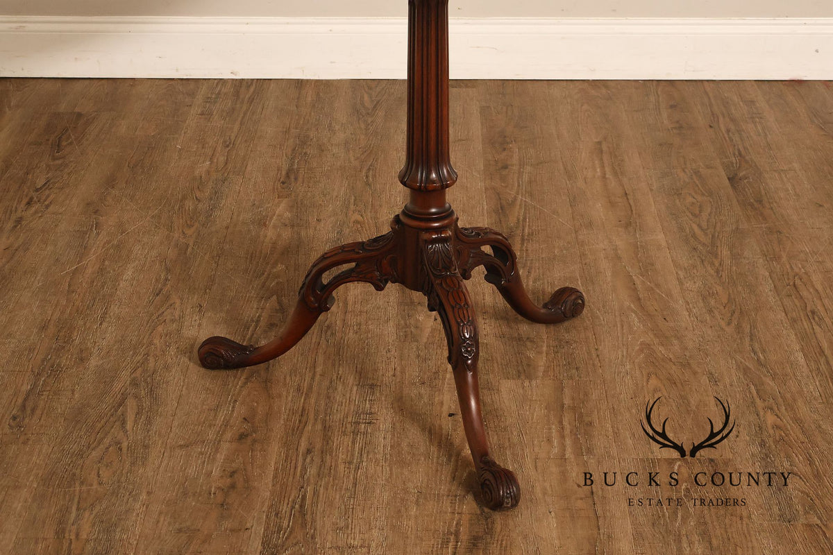 Queen Anne Style Flame Mahogany Pie Crust Top Pedestal Table