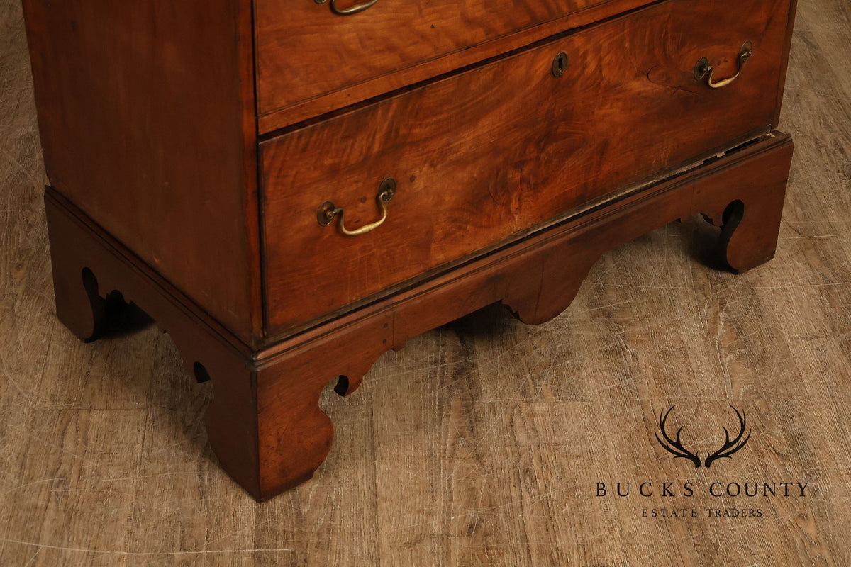 Antique 18th Century American Walnut Tall Chest Of Drawers