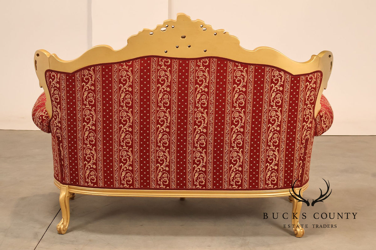 Baroque Style Giltwood Tufted Sofa