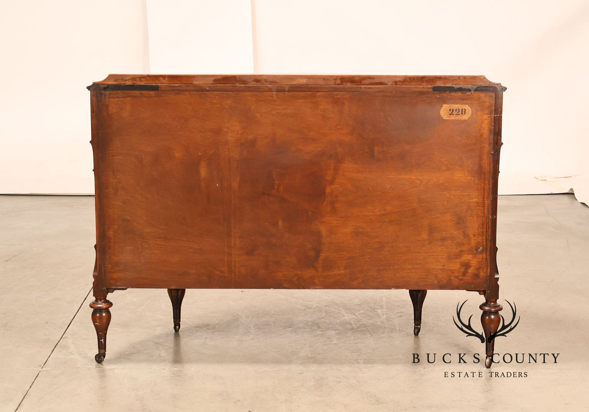 Vintage French Regency Style Mahogany Bow Front Sideboard Buffet