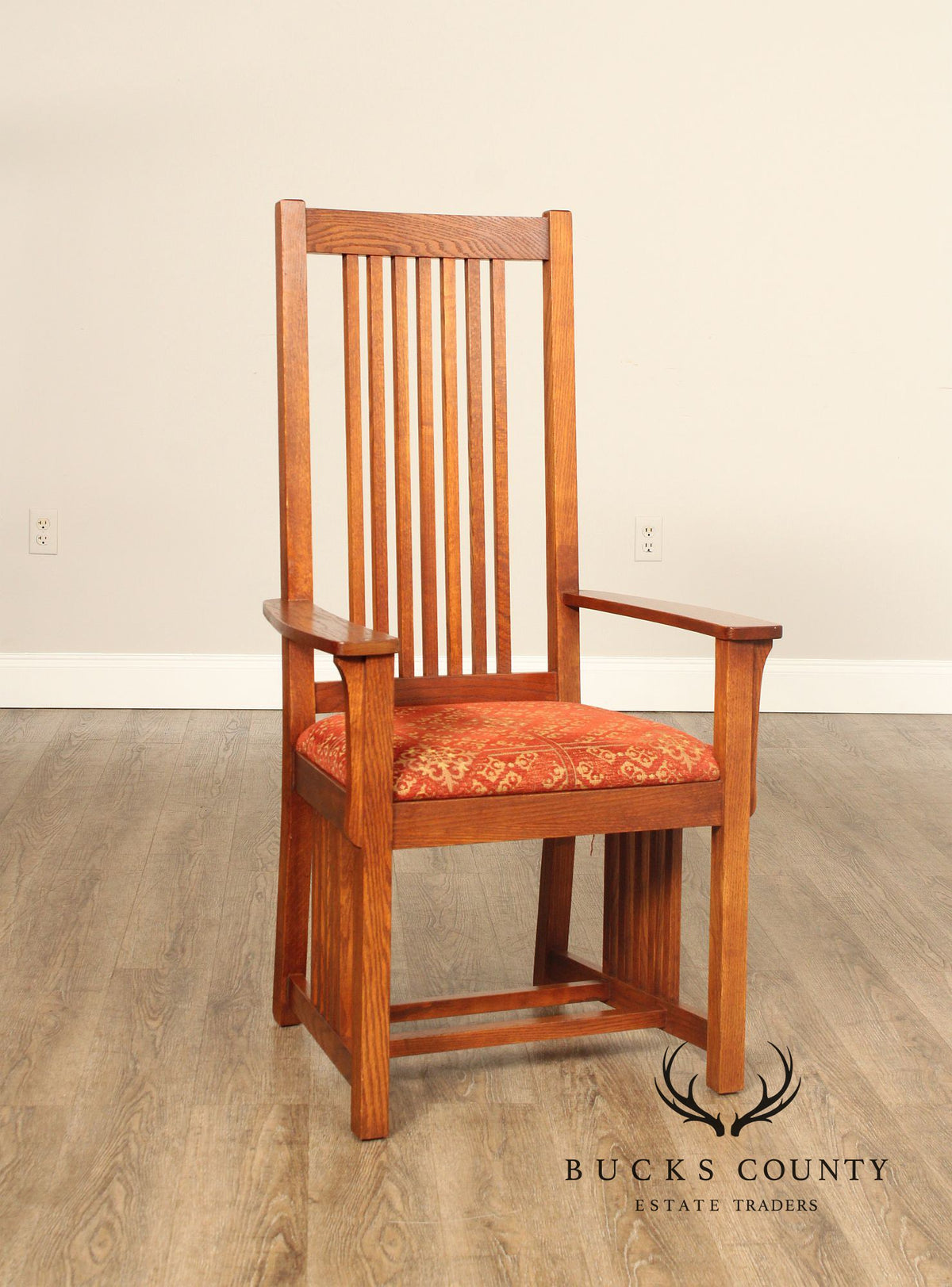 The Michaels Company  Mission Style Set Of Six Oak Spindle Dining Chairs