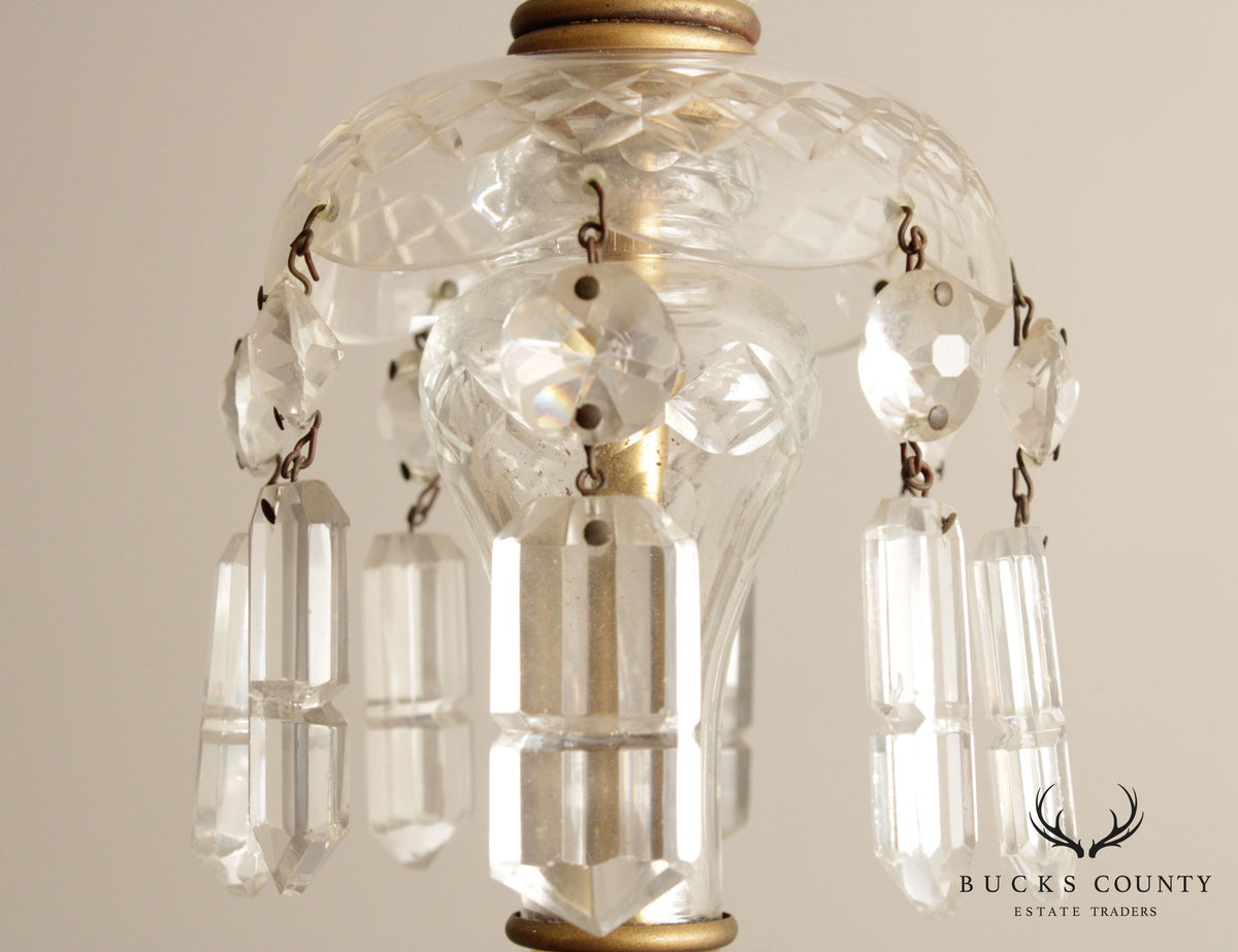 Antique Maria Theresa Style Crystal and Brass Chandelier