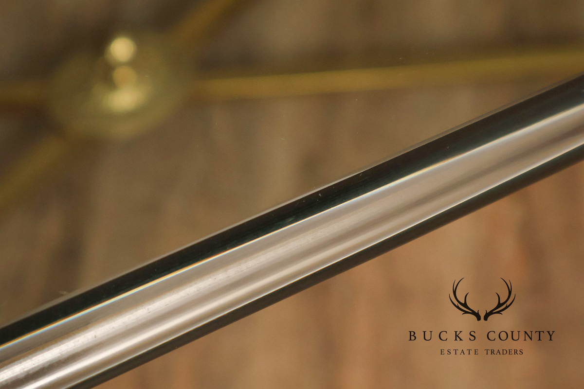 Hollywood Regency Brass & Glass Dining Table