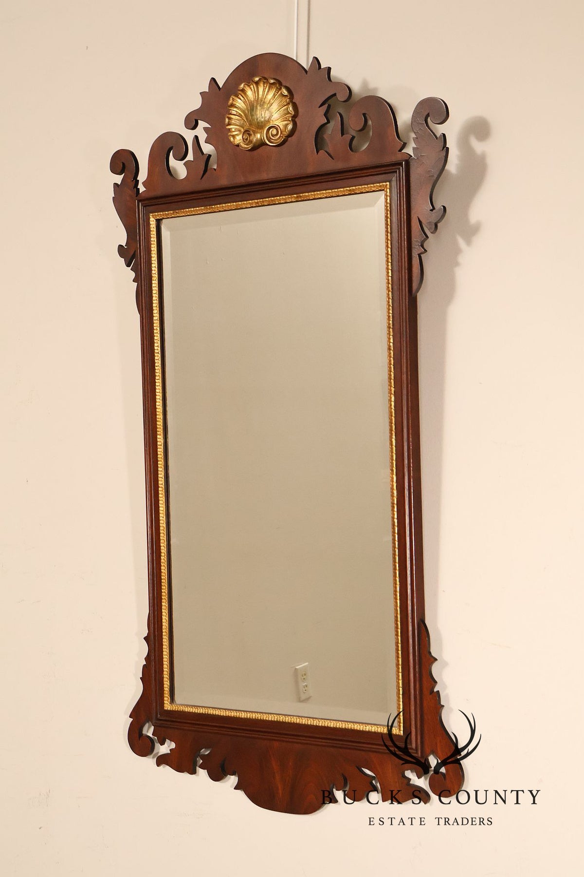 Henkel Harris Chippendale Style Mahogany Wall Mirror