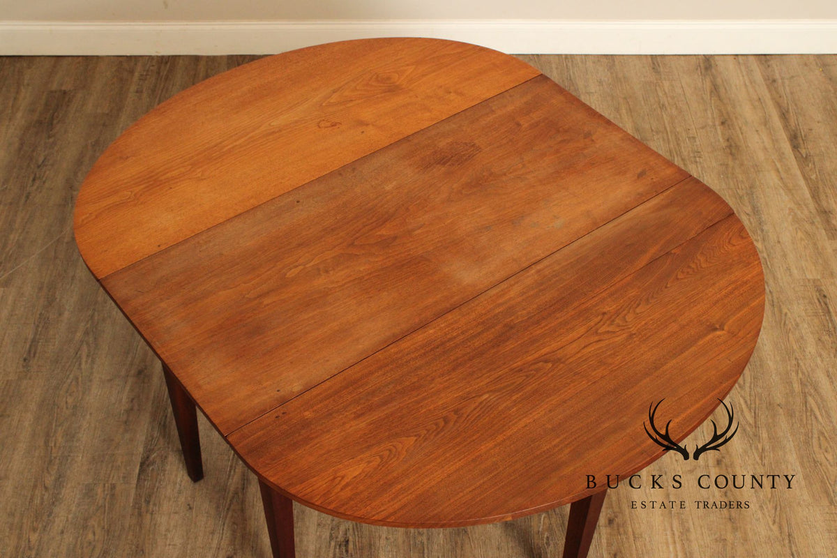 Vintage Walnut Federal Style Drop Leaf Gateleg Dining Table
