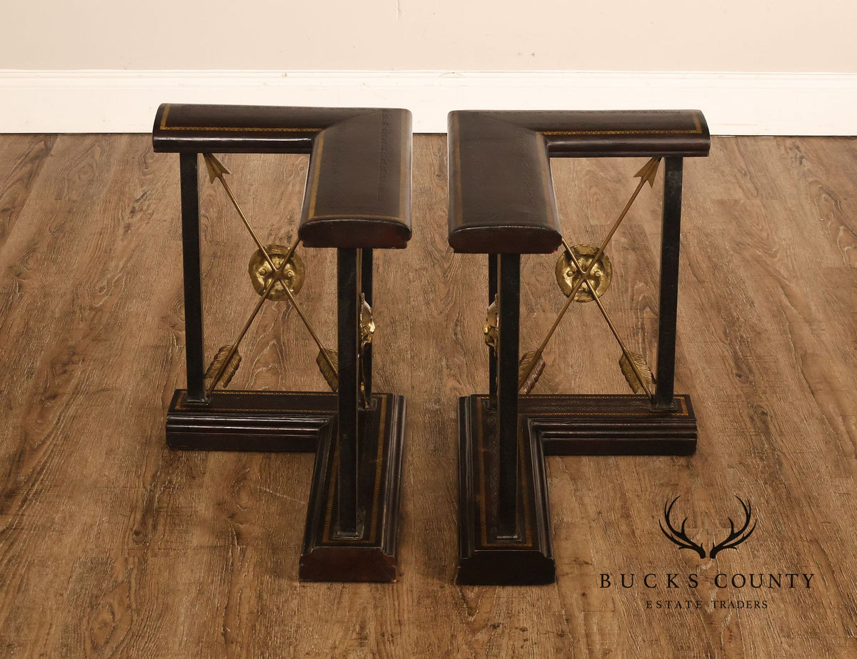 Maitland Smith Regency Style Pair of Fireplace Fenders