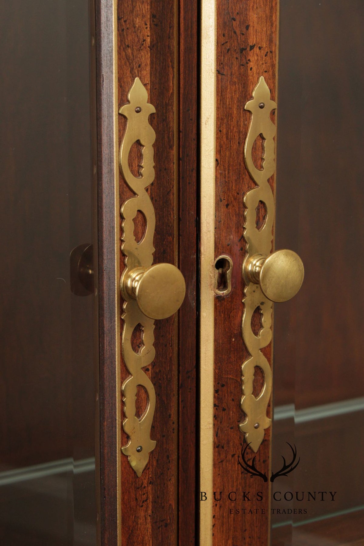 Union National Traditional Cherry Lighted Two Door Display Cabinet