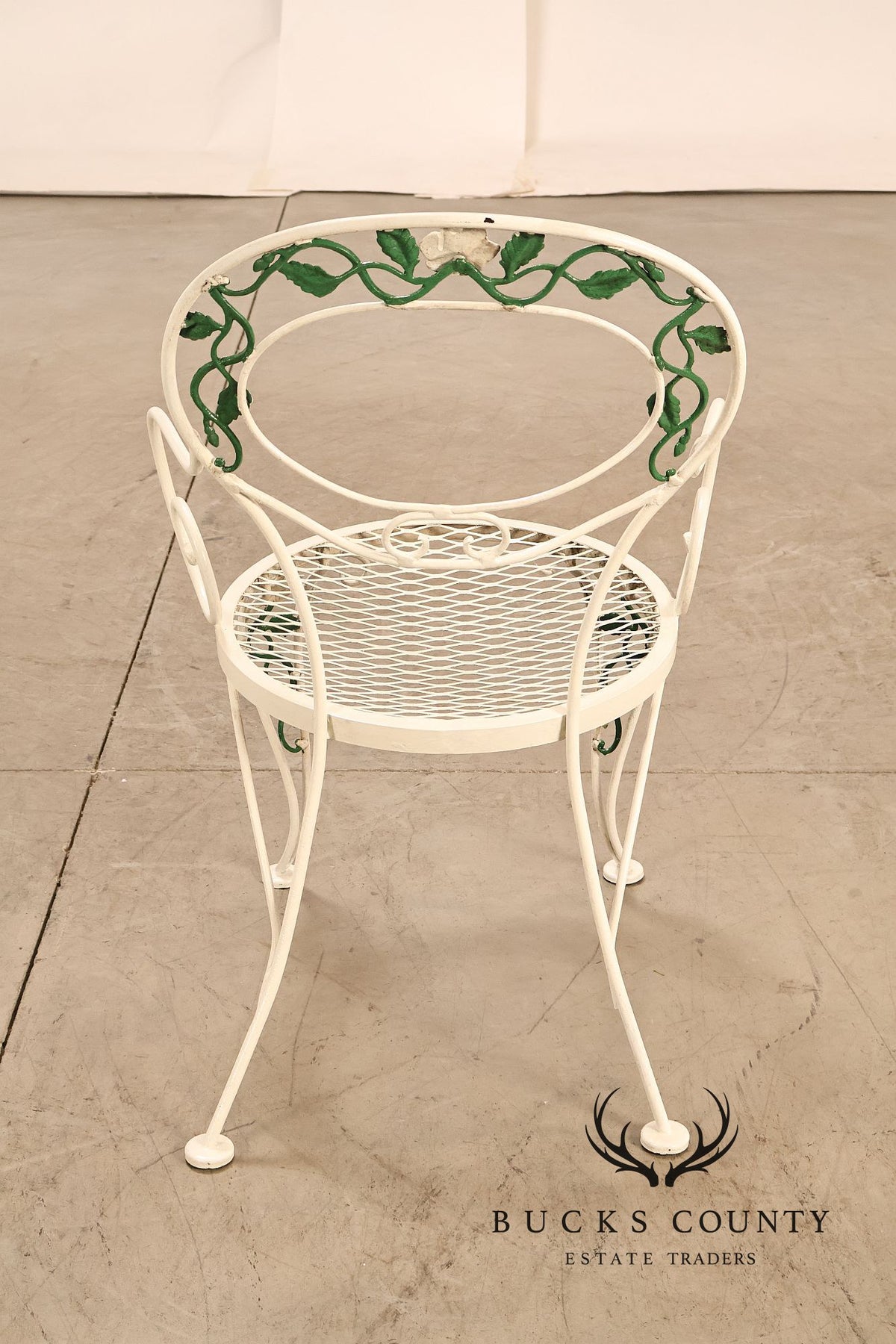 Woodard 'Chantilly Rose' Set of Four Wrought Iron Patio Dining Chairs