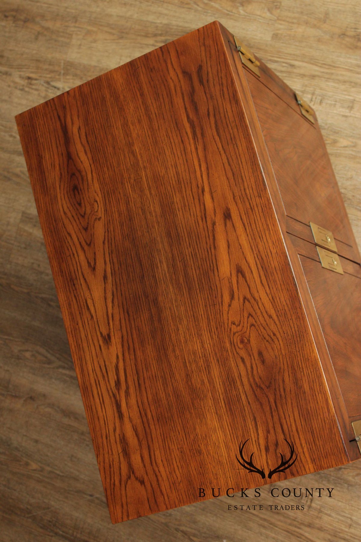 Henredon Campaign Style Oak Cabinet
