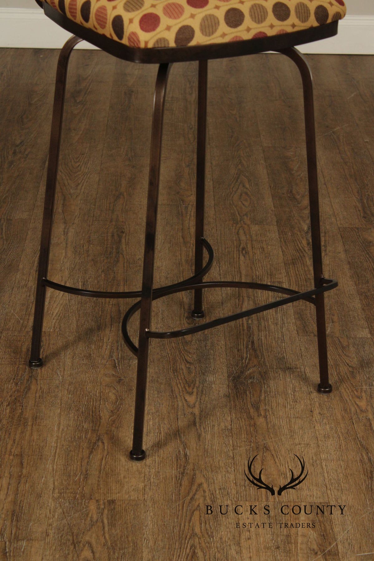 Charleston Forge Set of Five Wrought Iron Swivel Bar Stools