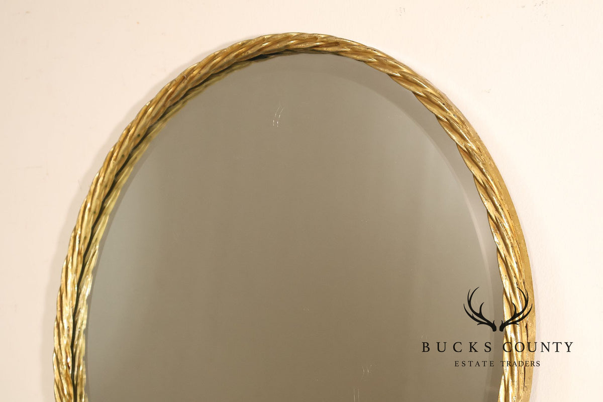 Contemporary Round Rope Twist Wall Mirror