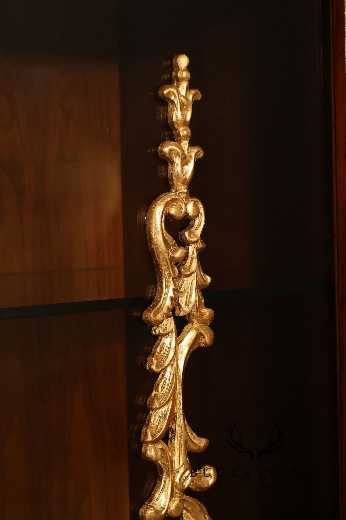 Empire Revival Style Lighted Display Cabinet Bookcase