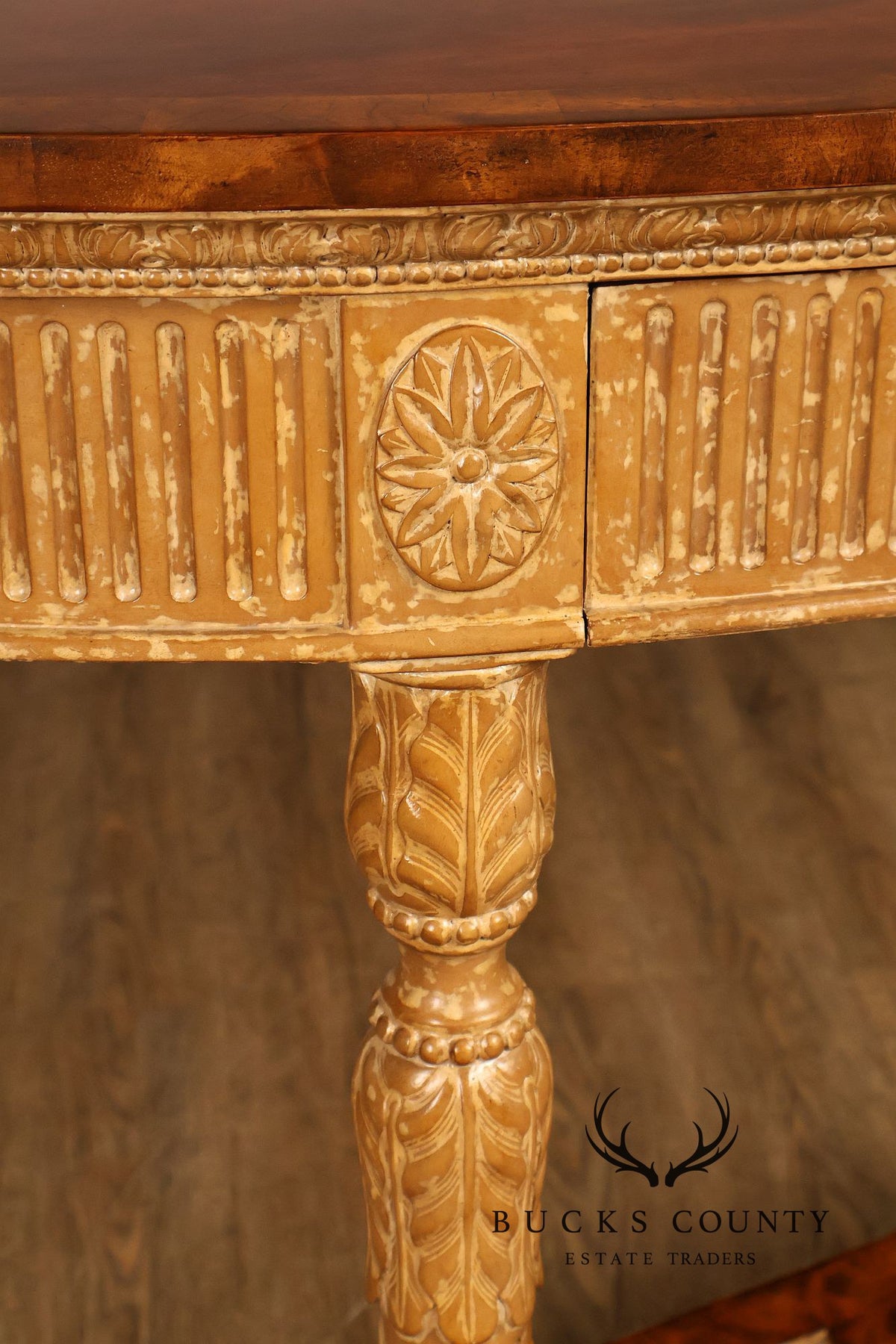 Theodore Alexander French Louis XVI Style Demilune Console