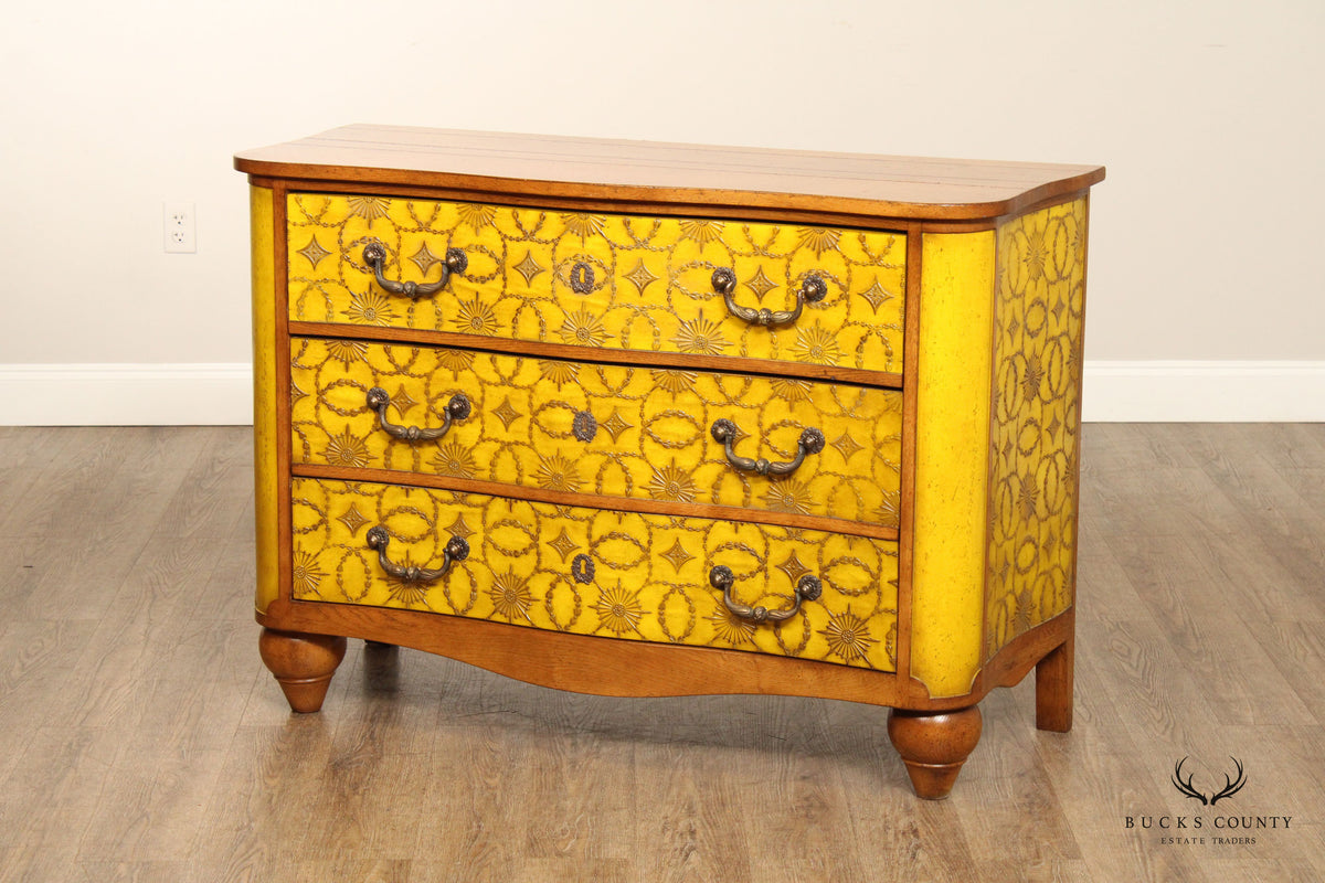 French Custom Lacquered Oak Three Drawer Dresser