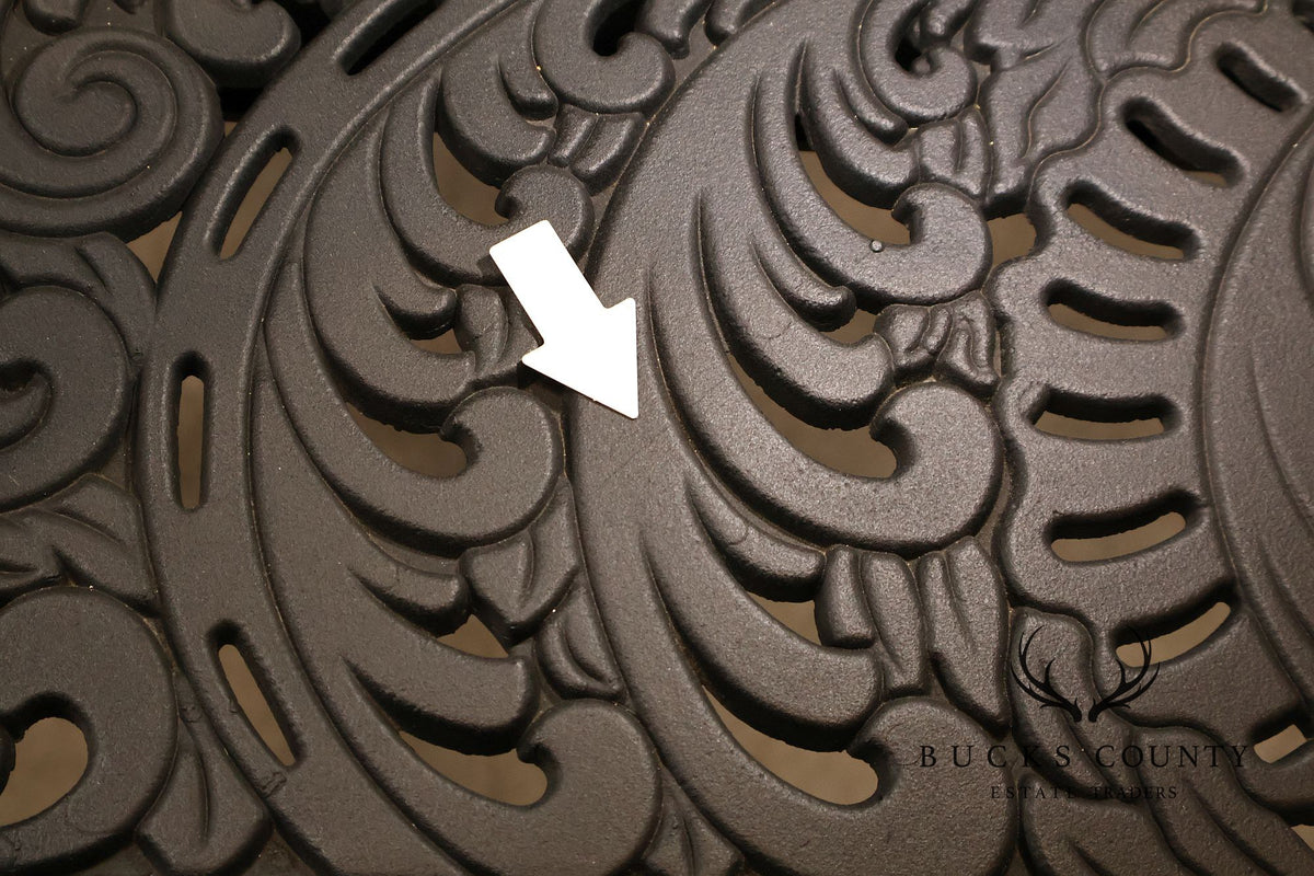 Cast Aluminum Outdoor Dining Set With Pierced Decoration