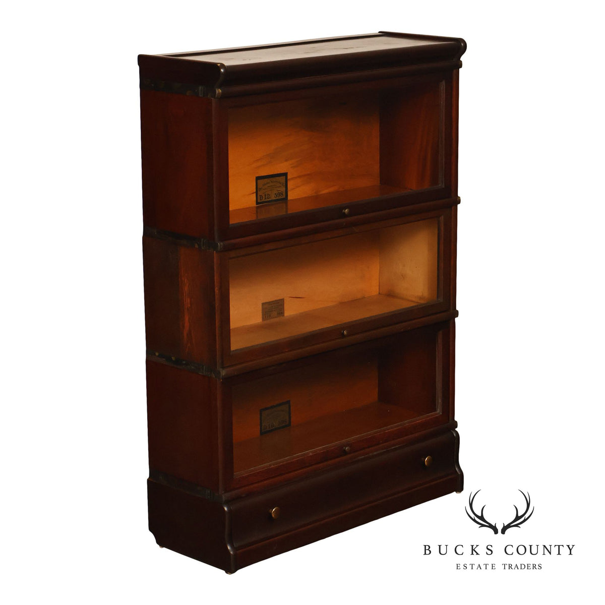 Globe Wernicke Mahogany Three-Section Barrister Bookcase