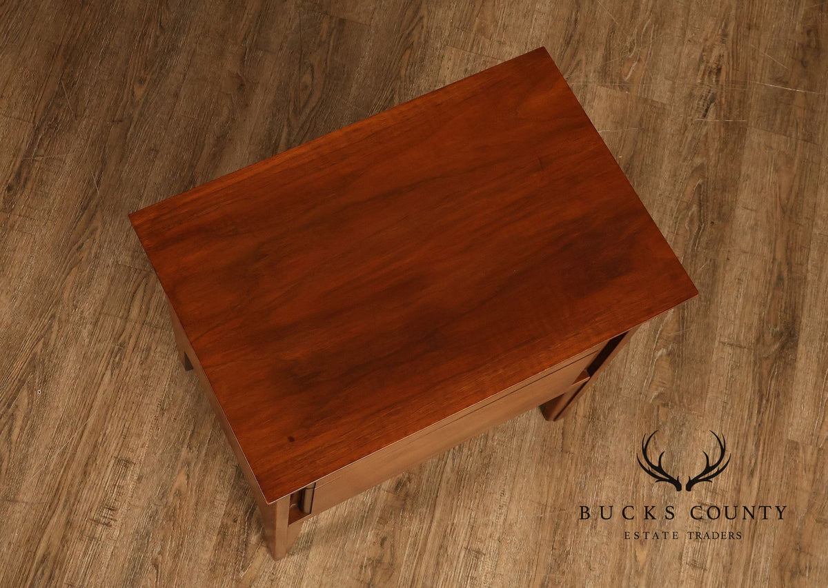 Mid Century Modern Pair of Walnut Nightstands