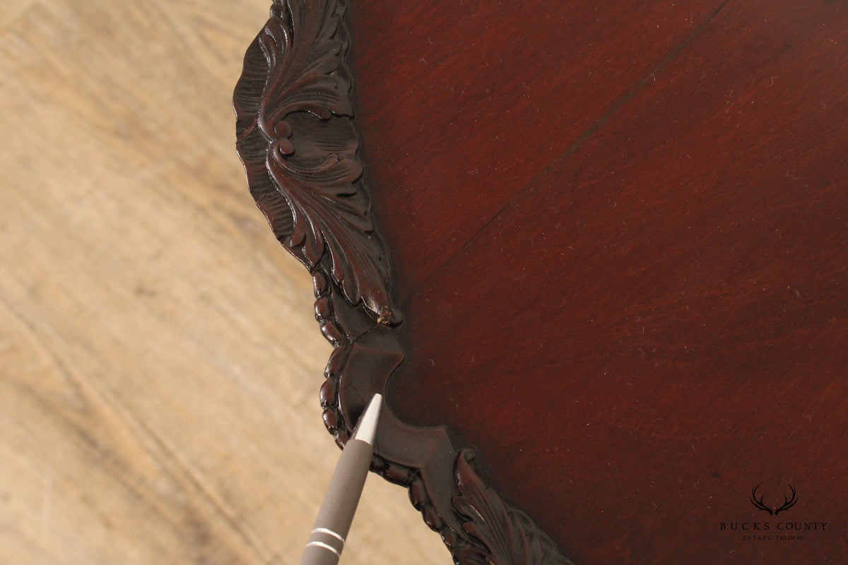 Chippendale Carved Mahogany Tilt Top Pedestal Table