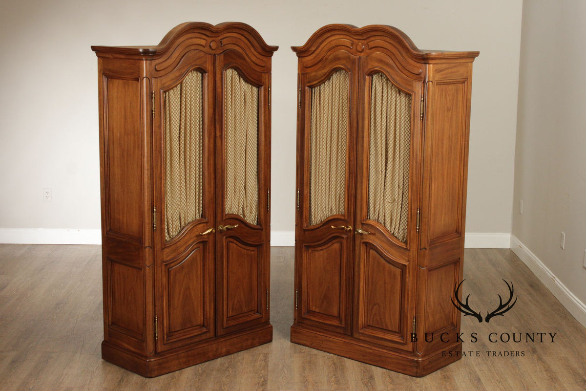 John Stuart French Louis XVI Style Pair of Vintage Armoires