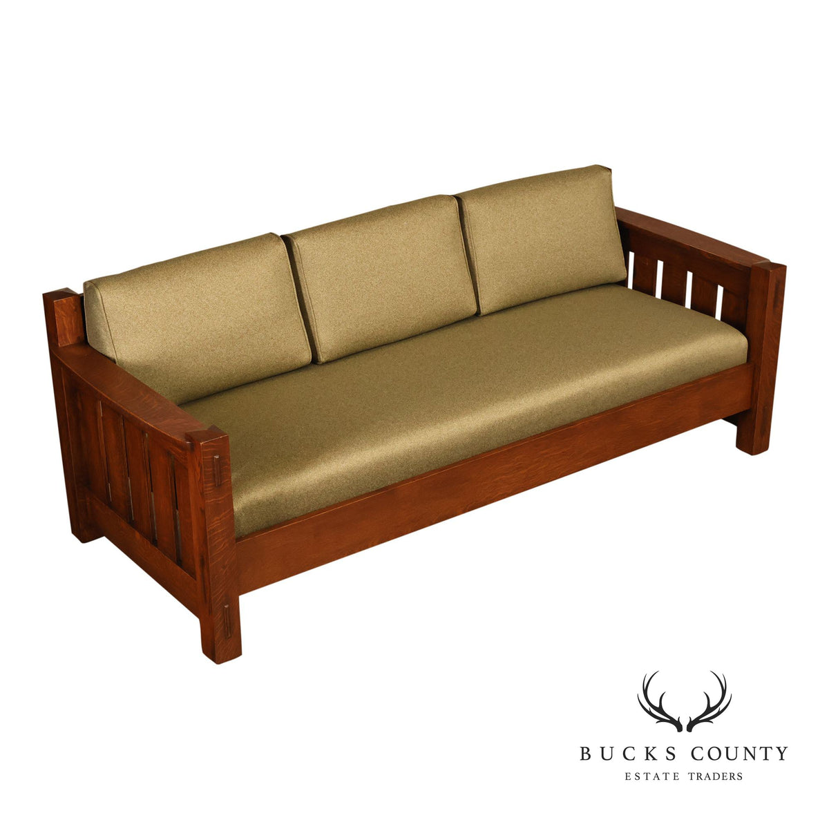 Custom Quality Mission Style Oak Settle Sofa