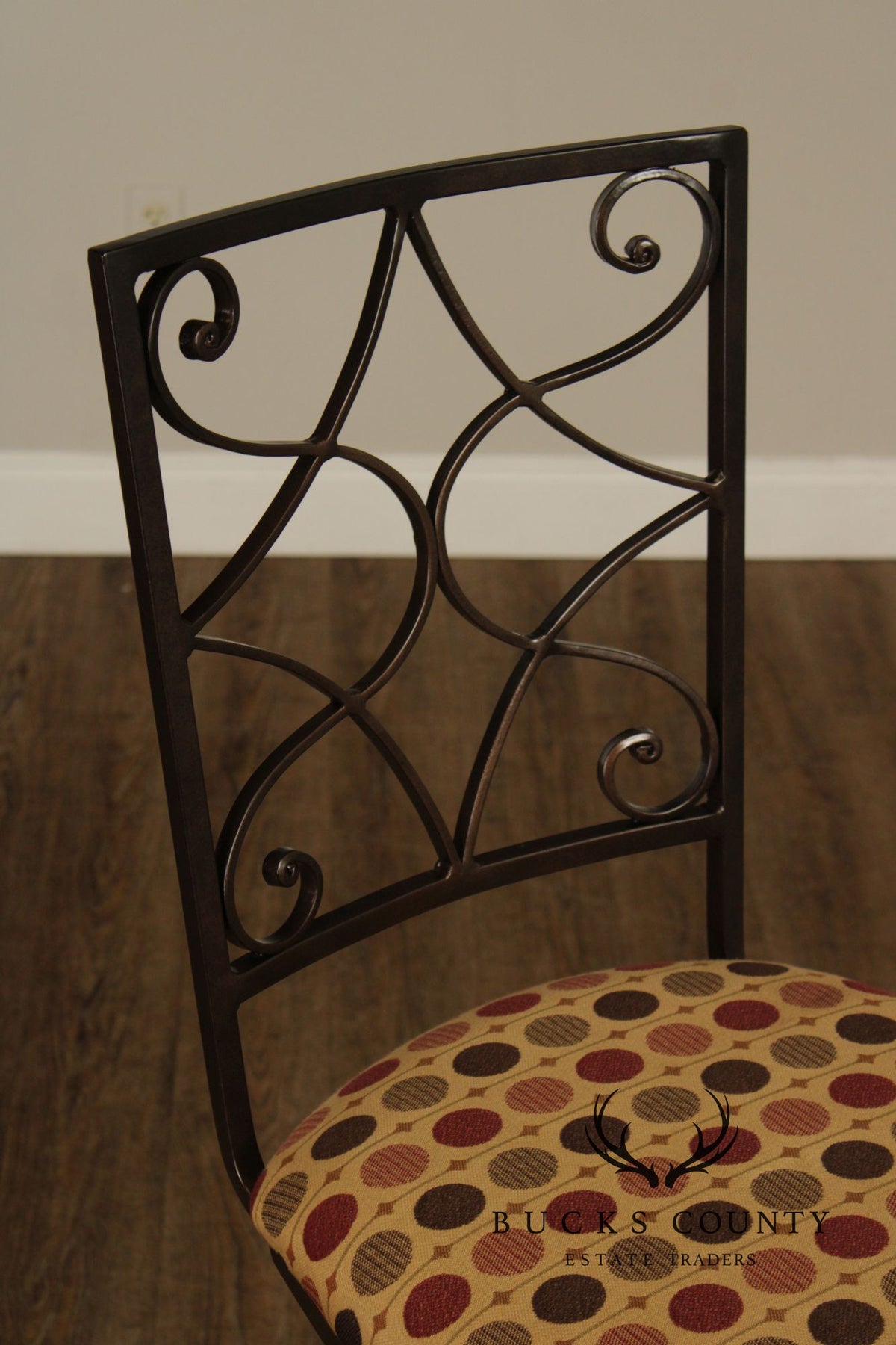 Charleston Forge Set of Five Wrought Iron Swivel Bar Stools