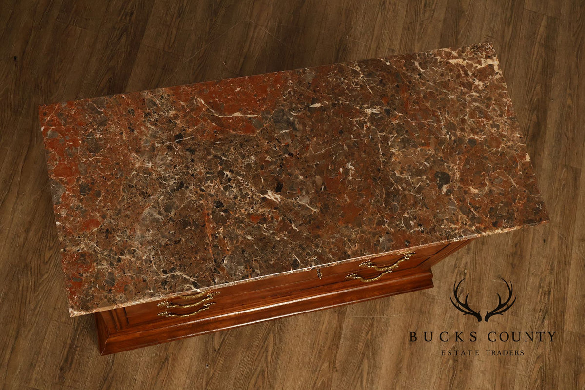 Henredon 'Charles X' Pair of Marble Top Chests