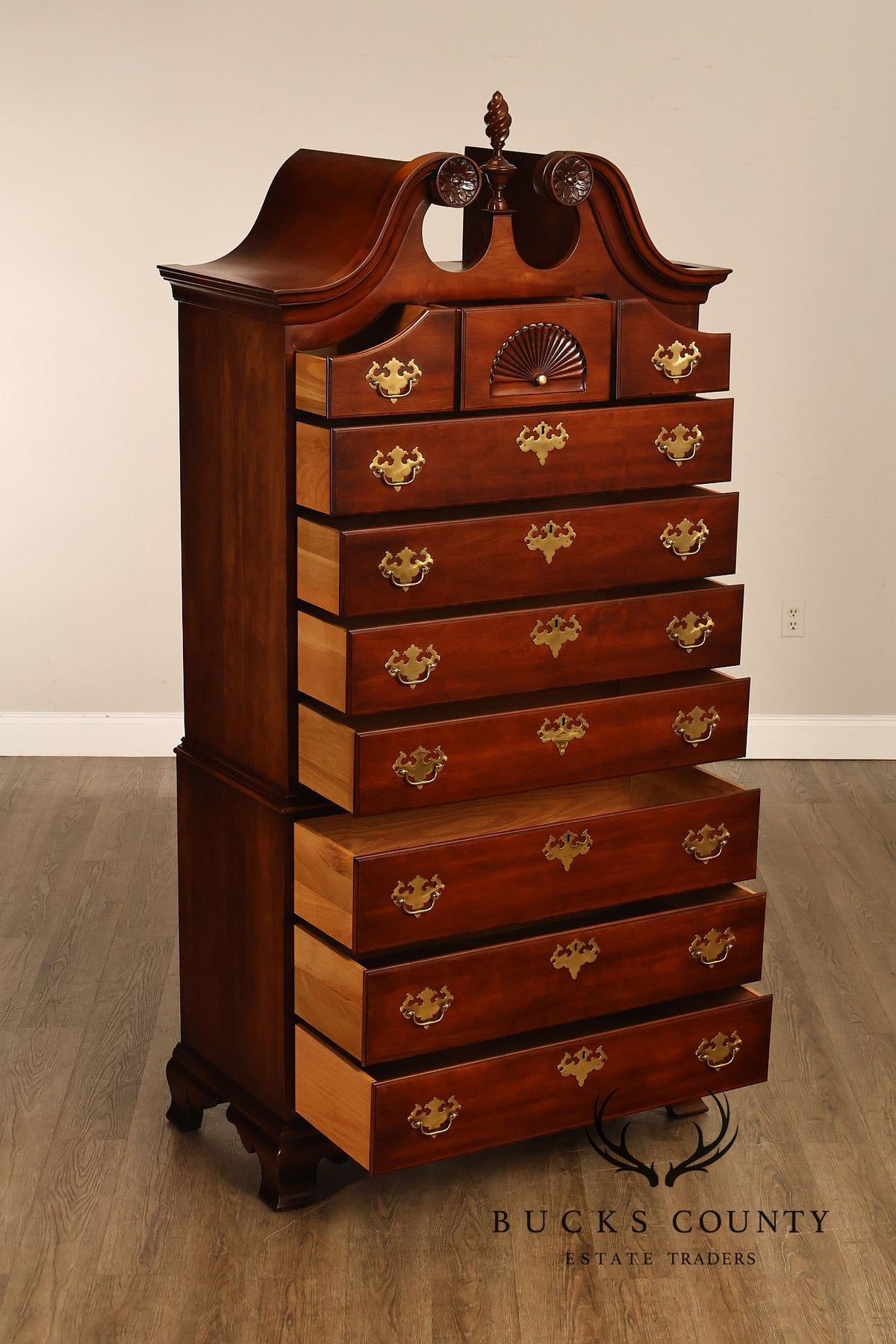 Statton Private Collection Queen Anne Style Solid Cherry Highboy Chest