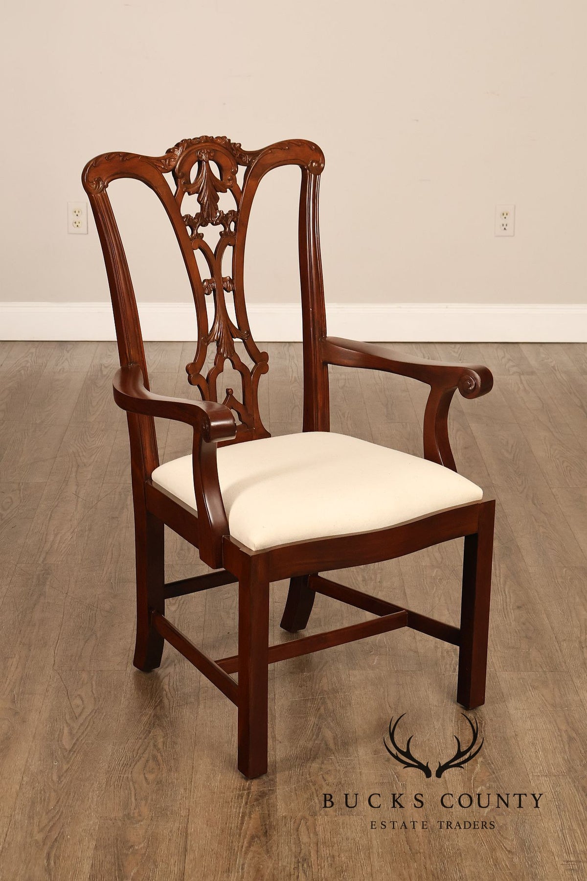 Scarborough House Chippendale Style Pair Of Mahogany Armchairs